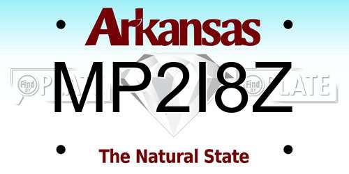 MP2I8Z Arkansas License Plate