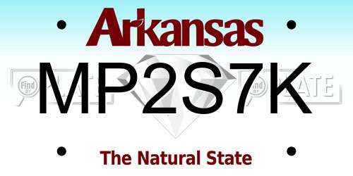 MP2S7K Arkansas License Plate