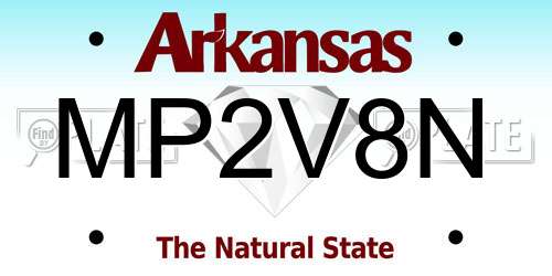 MP2V8N Arkansas License Plate