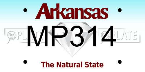 MP314 Arkansas License Plate