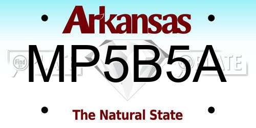 MP5B5A Arkansas License Plate