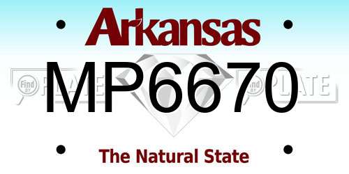 MP6670 Arkansas License Plate