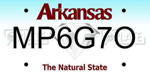 MP6G7O Arkansas License Plate