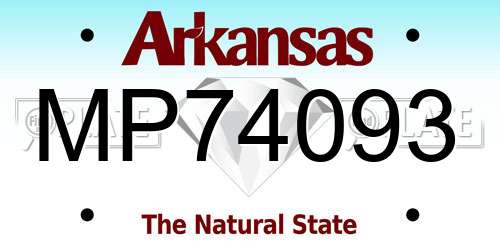 MP74093 Arkansas License Plate