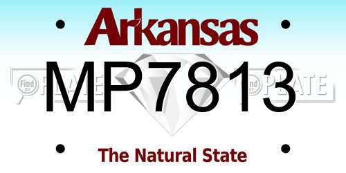 MP7813 Arkansas License Plate