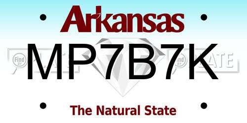 MP7B7K Arkansas License Plate