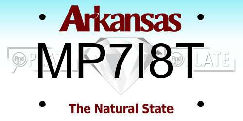 MP7I8T Arkansas License Plate