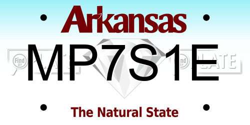 MP7S1E Arkansas License Plate