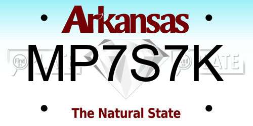 MP7S7K Arkansas License Plate