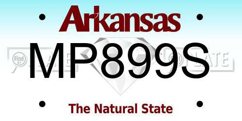 MP899S Arkansas License Plate
