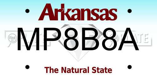 MP8B8A Arkansas License Plate
