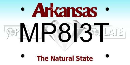 MP8I3T Arkansas License Plate
