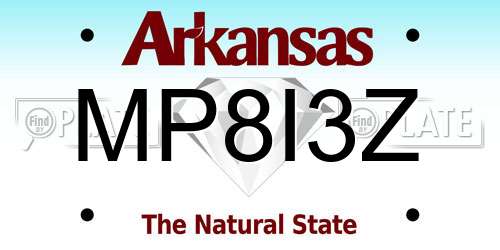 MP8I3Z Arkansas License Plate