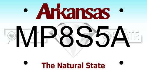 MP8S5A Arkansas License Plate