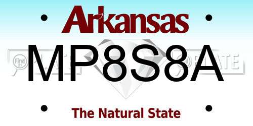 MP8S8A Arkansas License Plate