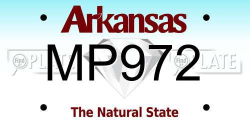 MP972 Arkansas License Plate