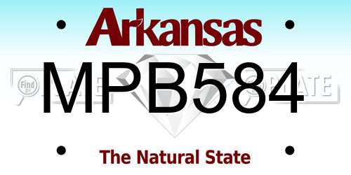 MPB584 Arkansas License Plate