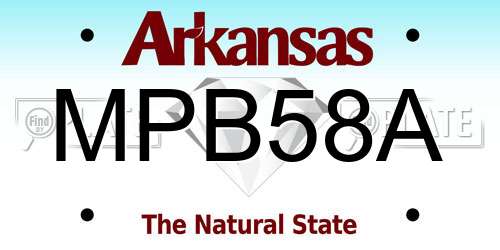 MPB58A Arkansas License Plate