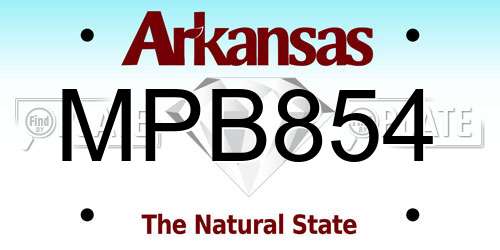 MPB854 Arkansas License Plate