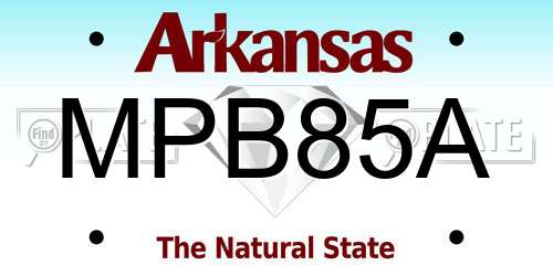 MPB85A Arkansas License Plate