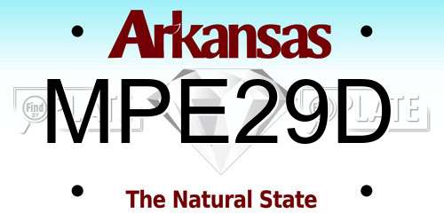 MPE29D Arkansas License Plate