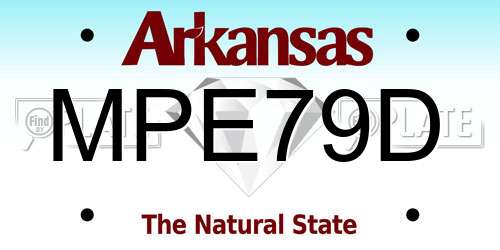MPE79D Arkansas License Plate