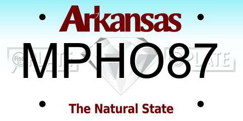 MPHO87 Arkansas License Plate