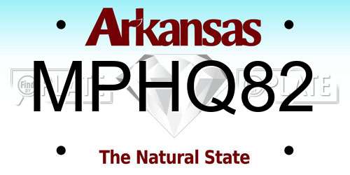 MPHQ82 Arkansas License Plate