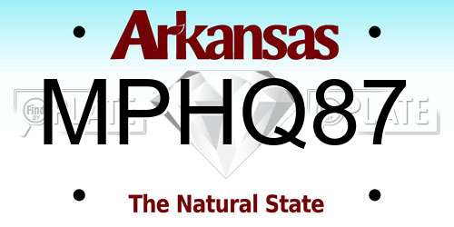 MPHQ87 Arkansas License Plate