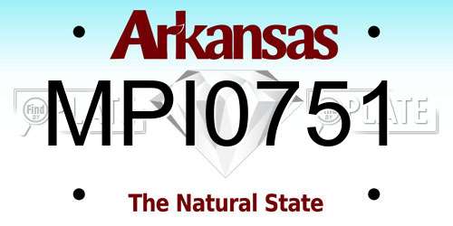 MPI0751 Arkansas License Plate