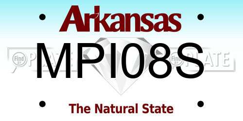 MPI08S Arkansas License Plate