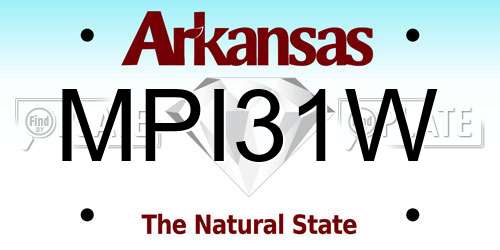MPI31W Arkansas License Plate