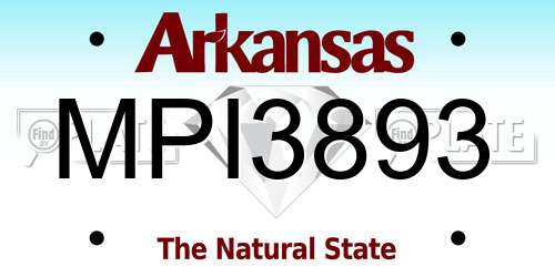 MPI3893 Arkansas License Plate