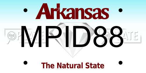 MPID88 Arkansas License Plate