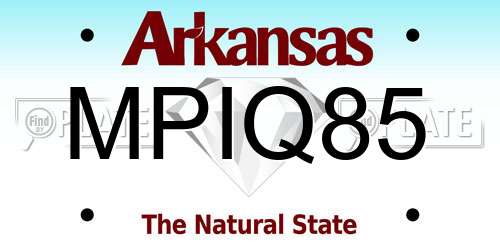 MPIQ85 Arkansas License Plate