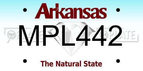 MPL442 Arkansas License Plate