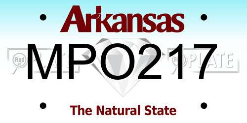 MPO217 Arkansas License Plate