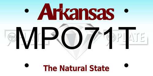 MPO71T Arkansas License Plate