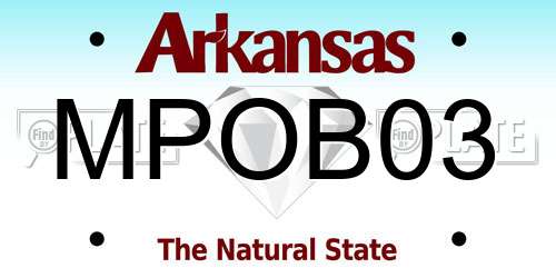 MPOB03 Arkansas License Plate