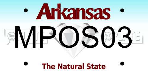 MPOS03 Arkansas License Plate