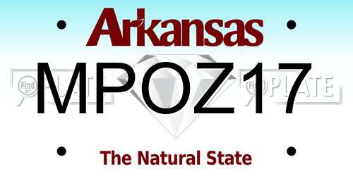 MPOZ17 Arkansas License Plate