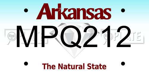 MPQ212 Arkansas License Plate
