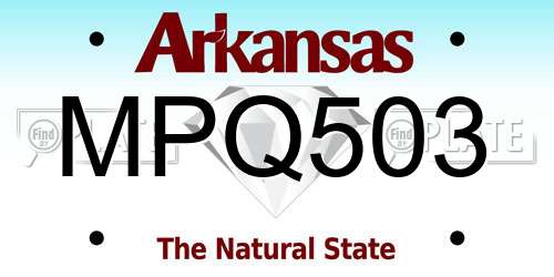 MPQ503 Arkansas License Plate