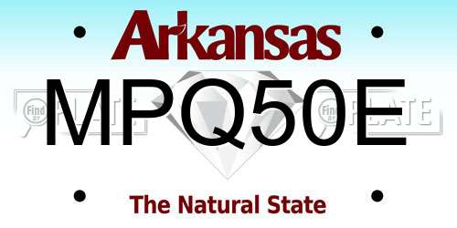 MPQ50E Arkansas License Plate