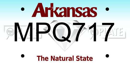 MPQ717 Arkansas License Plate