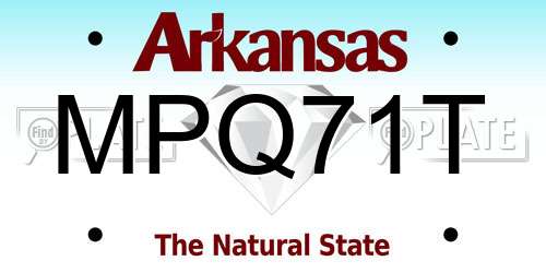 MPQ71T Arkansas License Plate