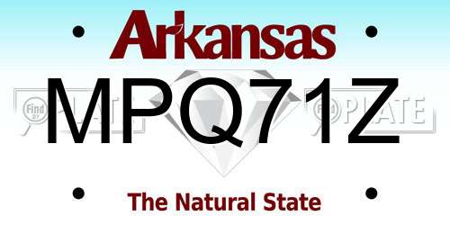 MPQ71Z Arkansas License Plate