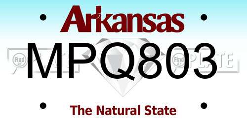 MPQ803 Arkansas License Plate