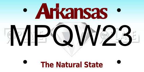 MPQW23 Arkansas License Plate