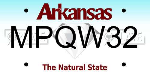 MPQW32 Arkansas License Plate